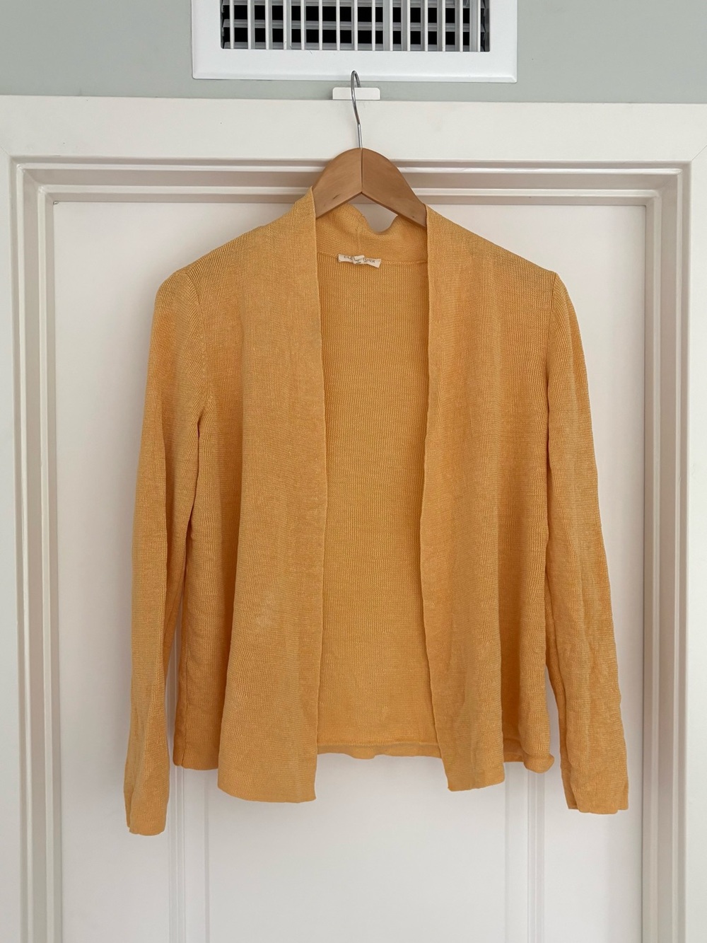 Eileen Fisher 100% Linen Yellow Cardigan M